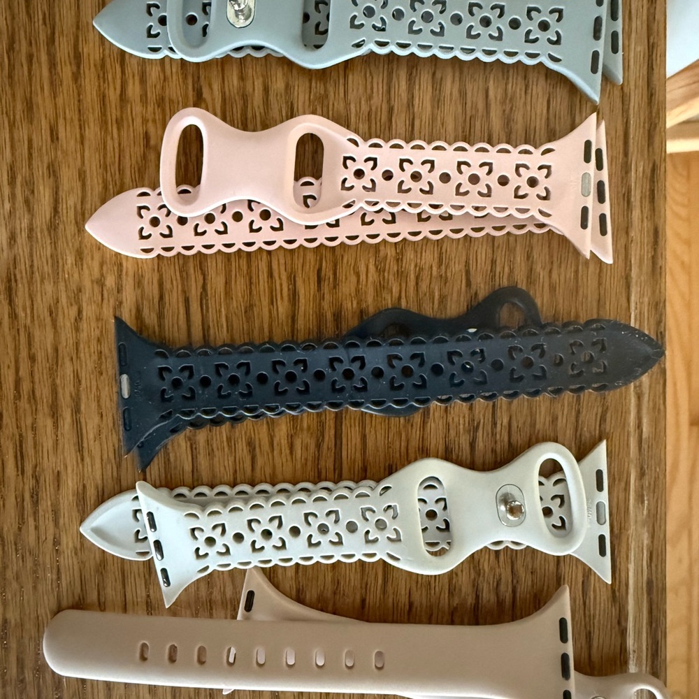Set of Four Floral Cutout Watch Bands